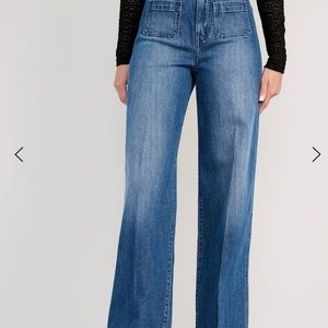 Old Navy Extra High Waisted Trouser Wide Leg Jeans